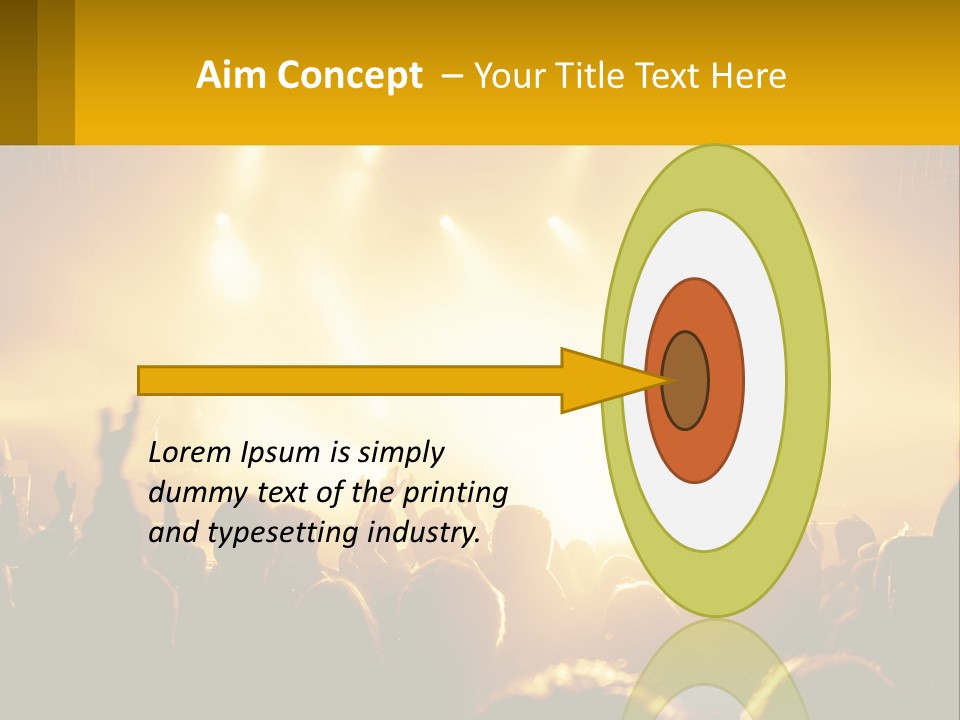 A Crowd Of People At A Concert With Their Hands In The Air PowerPoint Template