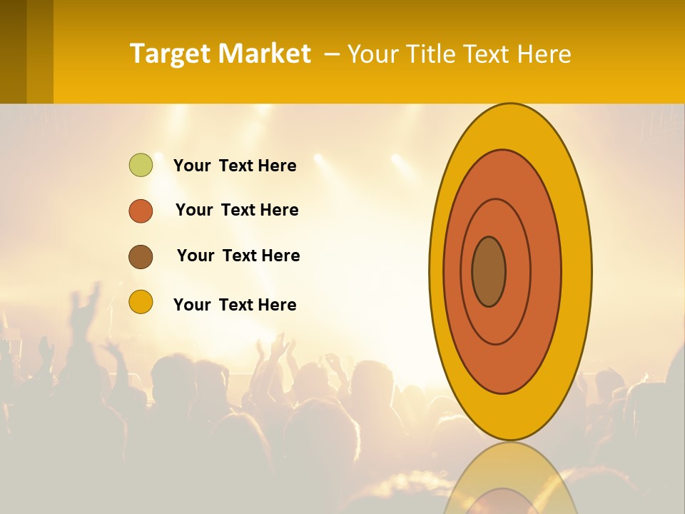 A Crowd Of People At A Concert With Their Hands In The Air PowerPoint Template