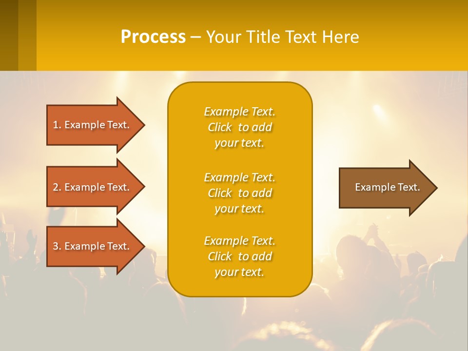 A Crowd Of People At A Concert With Their Hands In The Air PowerPoint Template