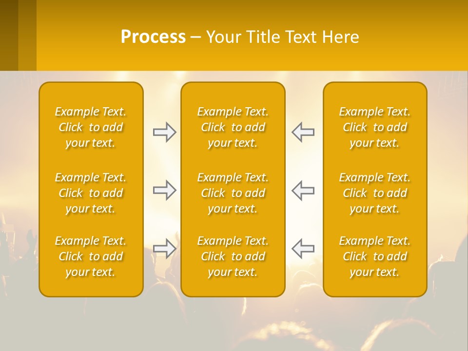 A Crowd Of People At A Concert With Their Hands In The Air PowerPoint Template