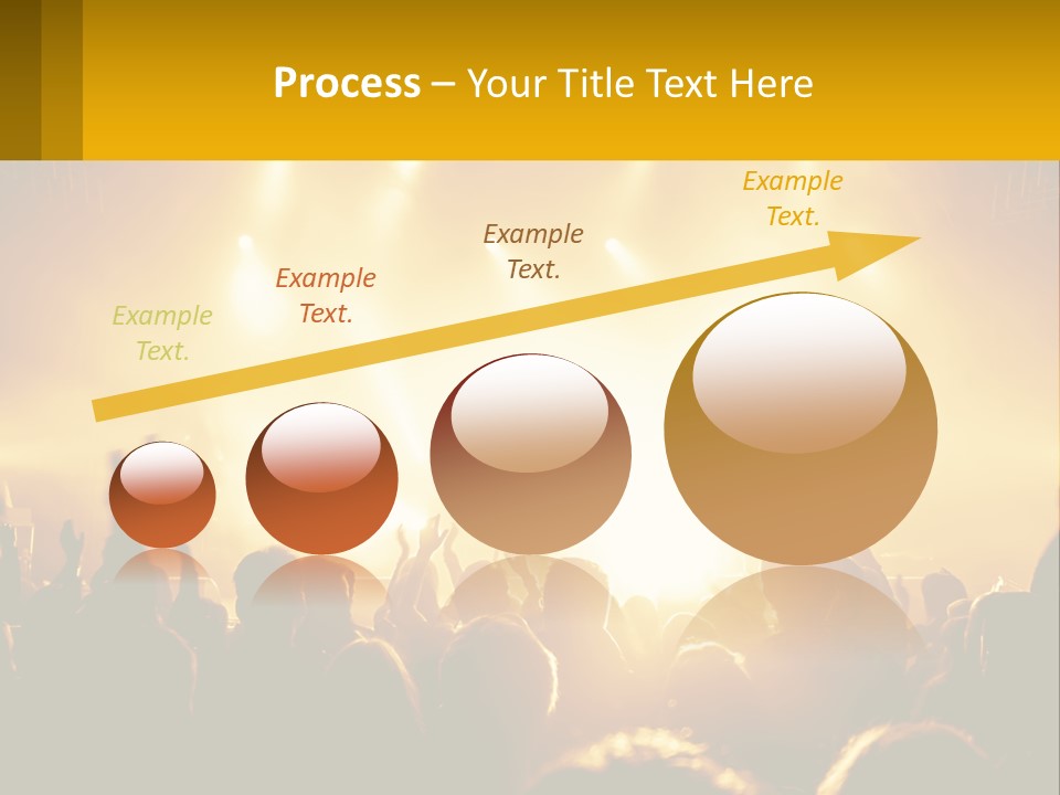 A Crowd Of People At A Concert With Their Hands In The Air PowerPoint Template