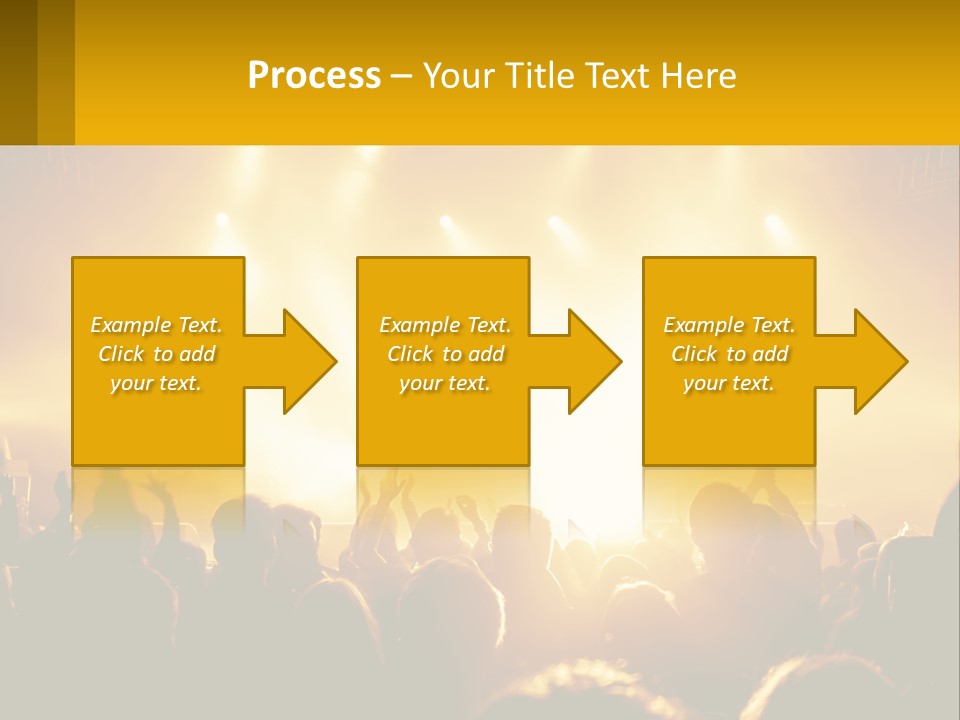 A Crowd Of People At A Concert With Their Hands In The Air PowerPoint Template