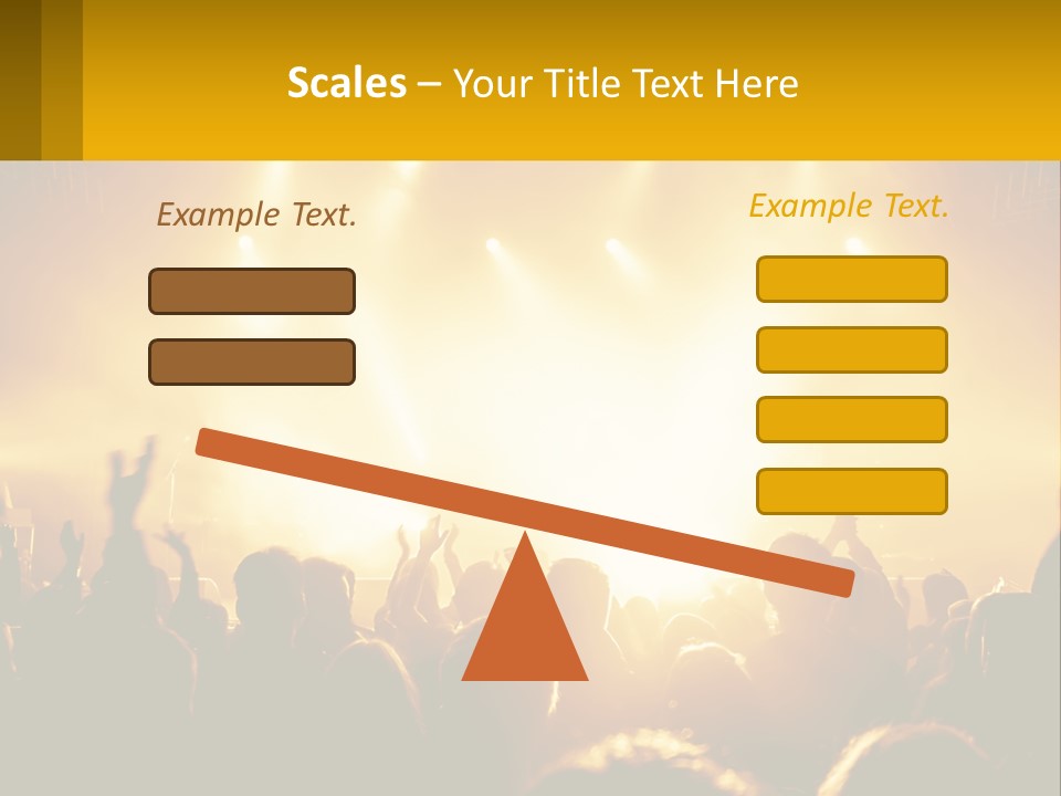 A Crowd Of People At A Concert With Their Hands In The Air PowerPoint Template