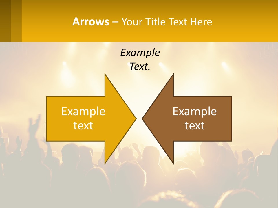 A Crowd Of People At A Concert With Their Hands In The Air PowerPoint Template