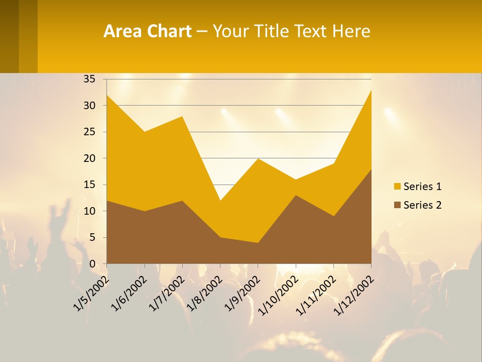 A Crowd Of People At A Concert With Their Hands In The Air PowerPoint Template