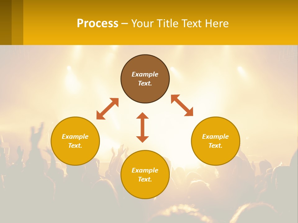 A Crowd Of People At A Concert With Their Hands In The Air PowerPoint Template