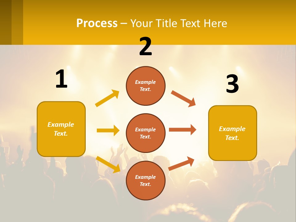 A Crowd Of People At A Concert With Their Hands In The Air PowerPoint Template