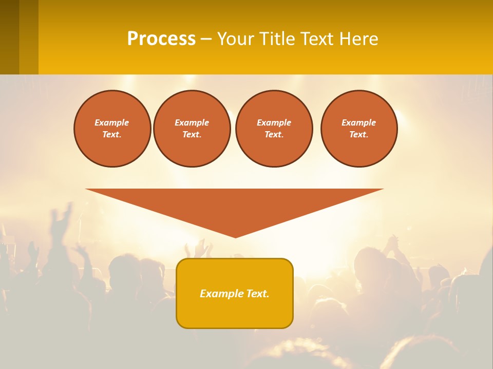 A Crowd Of People At A Concert With Their Hands In The Air PowerPoint Template