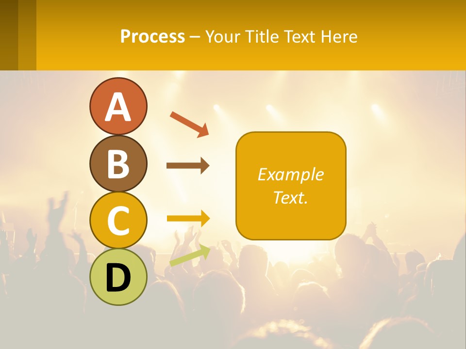 A Crowd Of People At A Concert With Their Hands In The Air PowerPoint Template