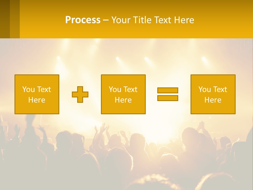 A Crowd Of People At A Concert With Their Hands In The Air PowerPoint Template