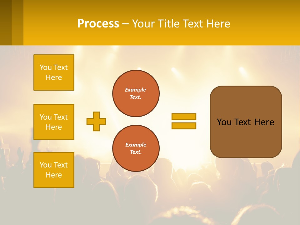 A Crowd Of People At A Concert With Their Hands In The Air PowerPoint Template