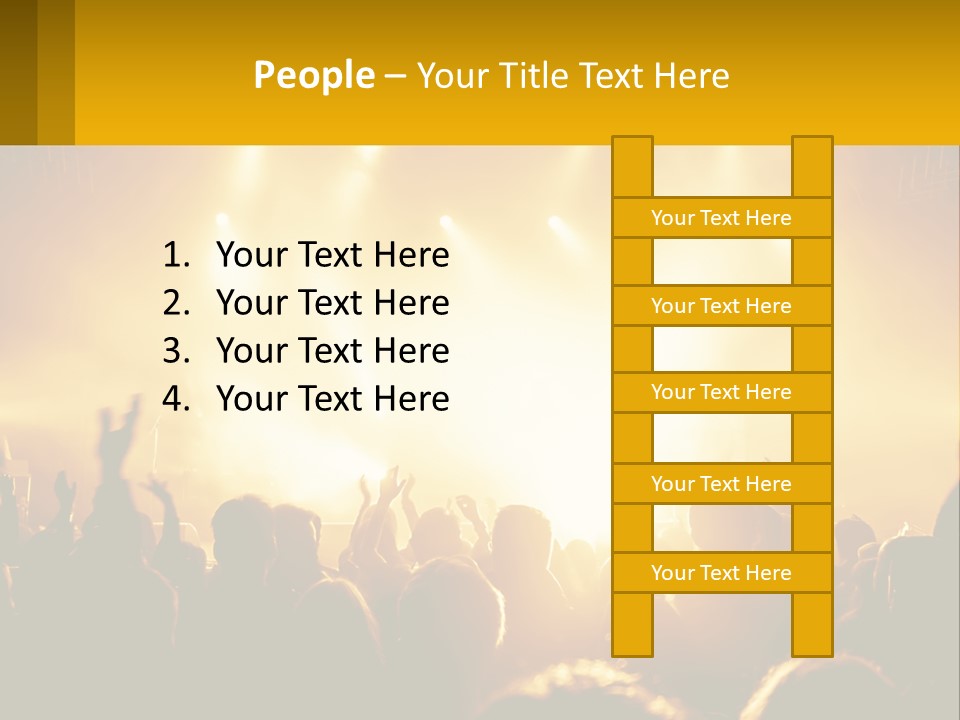 A Crowd Of People At A Concert With Their Hands In The Air PowerPoint Template