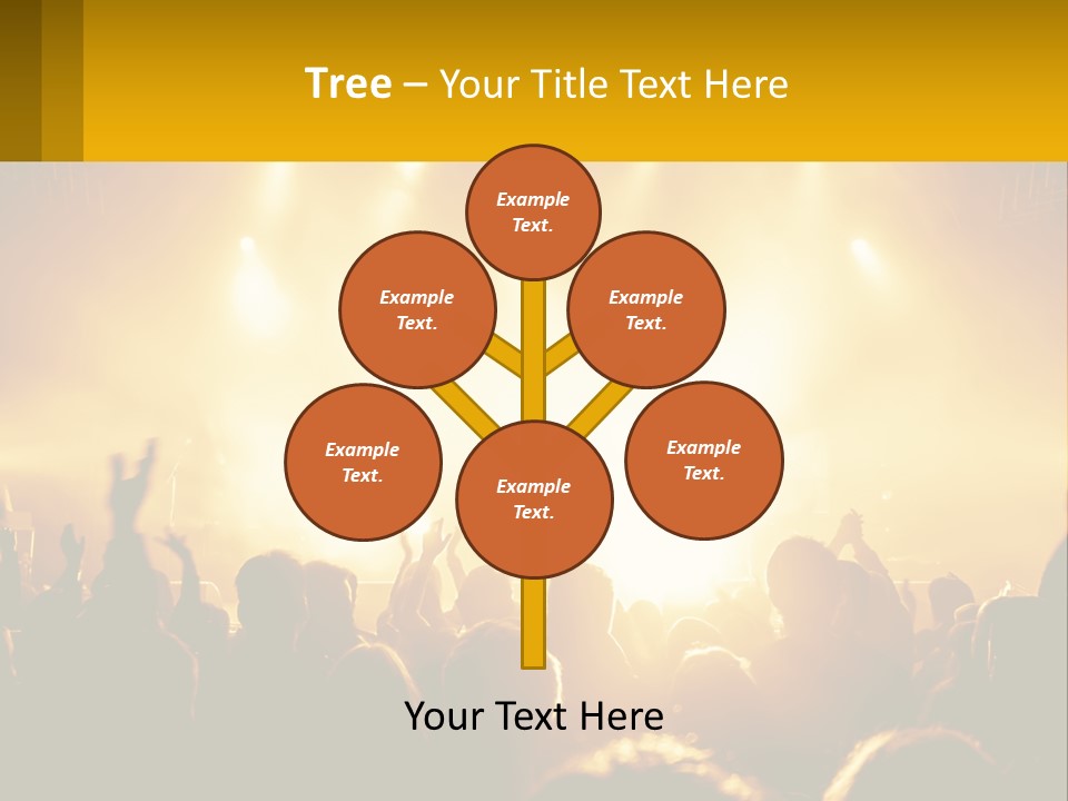 A Crowd Of People At A Concert With Their Hands In The Air PowerPoint Template