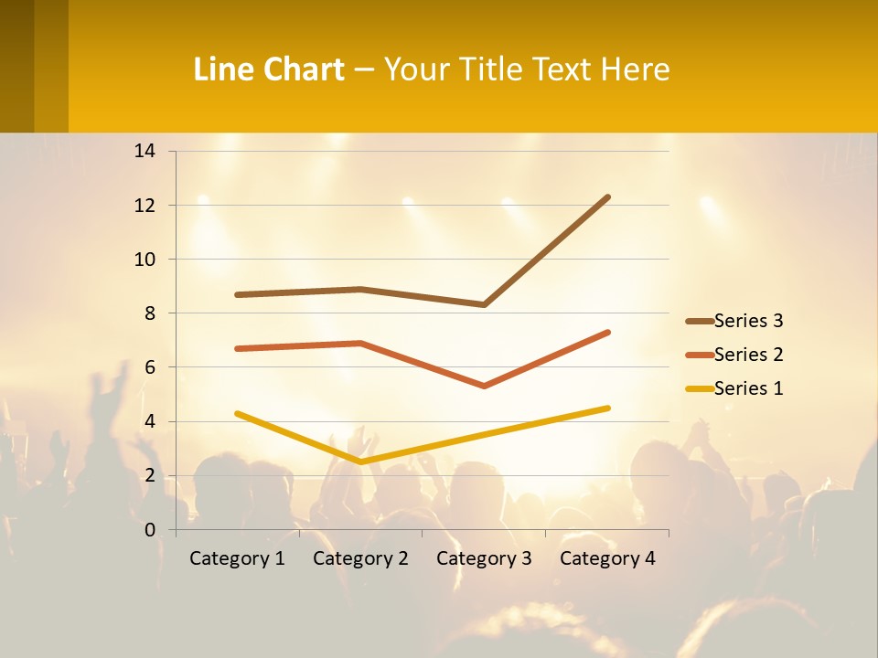 A Crowd Of People At A Concert With Their Hands In The Air PowerPoint Template