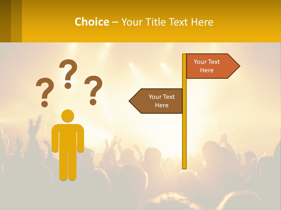 A Crowd Of People At A Concert With Their Hands In The Air PowerPoint Template