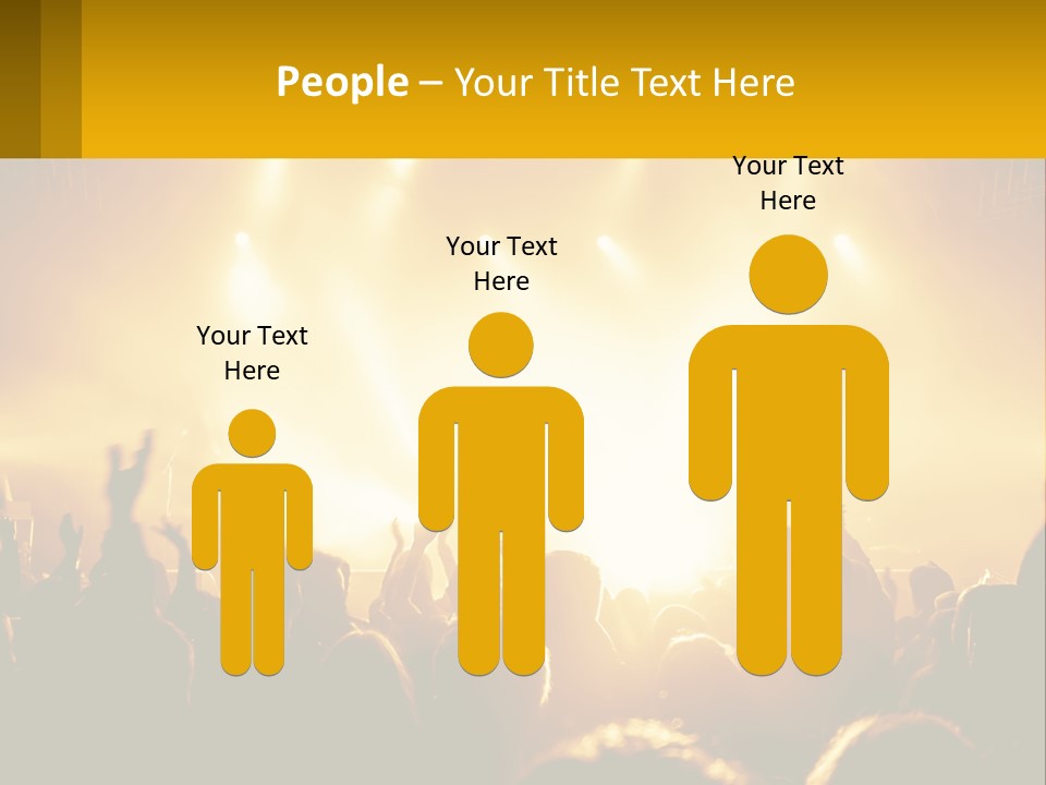 A Crowd Of People At A Concert With Their Hands In The Air PowerPoint Template