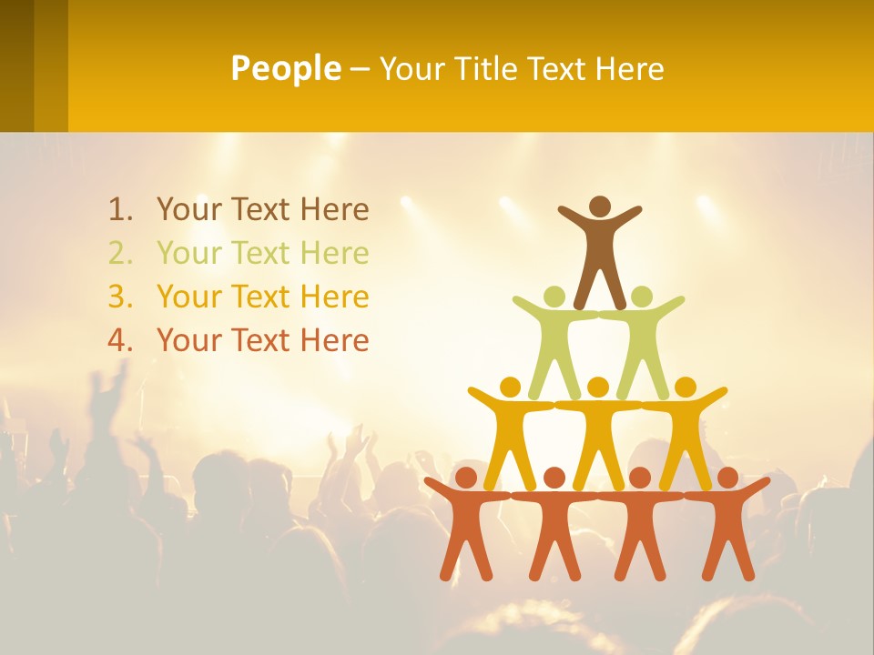 A Crowd Of People At A Concert With Their Hands In The Air PowerPoint Template