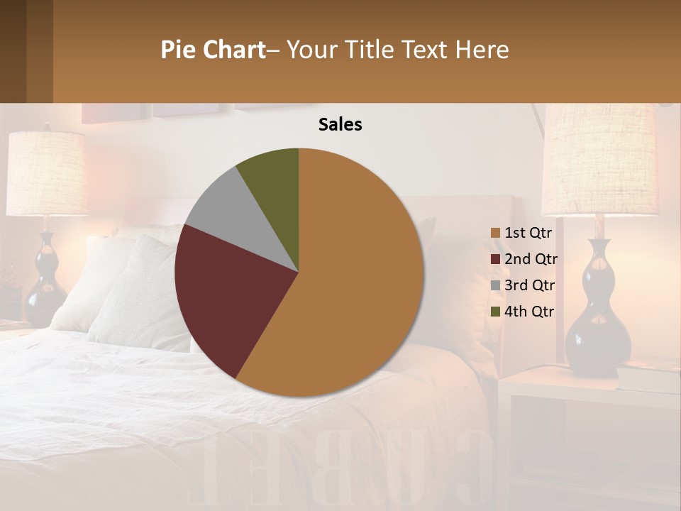 A Bed With Pillows And Lamps In A Bedroom PowerPoint Template