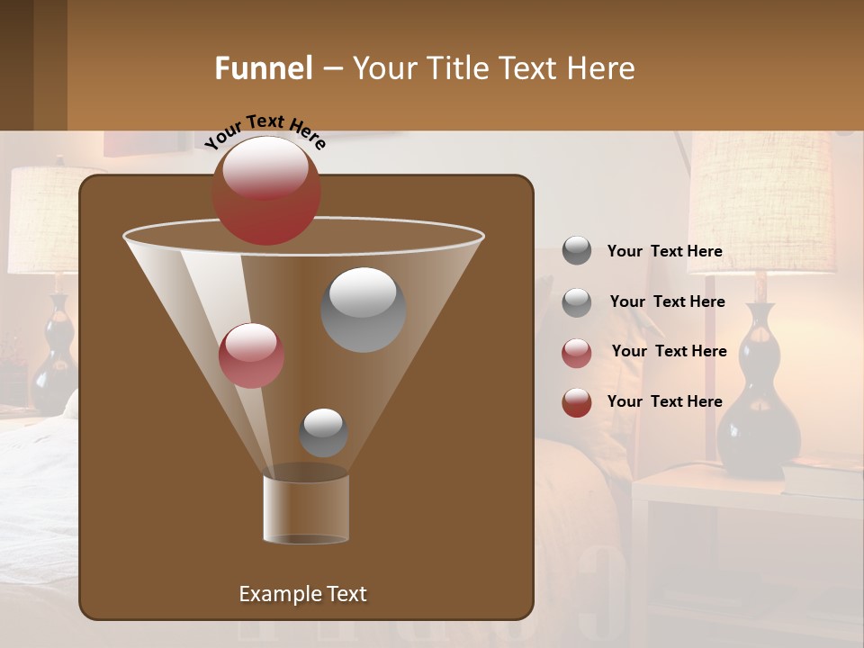 A Bed With Pillows And Lamps In A Bedroom PowerPoint Template