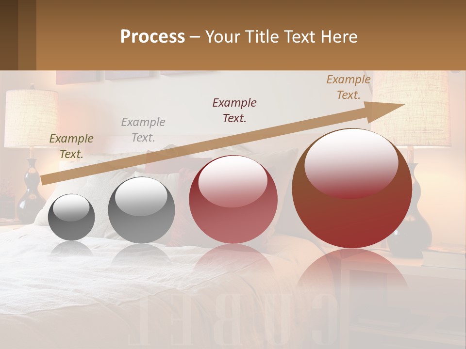 A Bed With Pillows And Lamps In A Bedroom PowerPoint Template