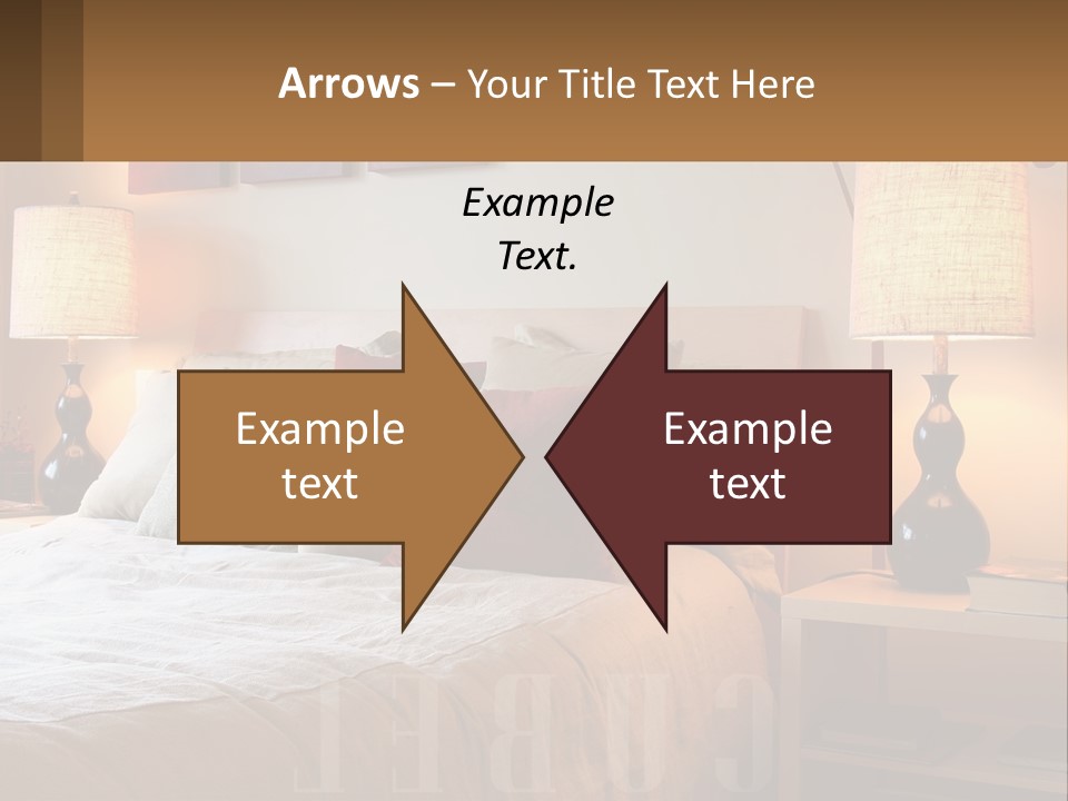 A Bed With Pillows And Lamps In A Bedroom PowerPoint Template