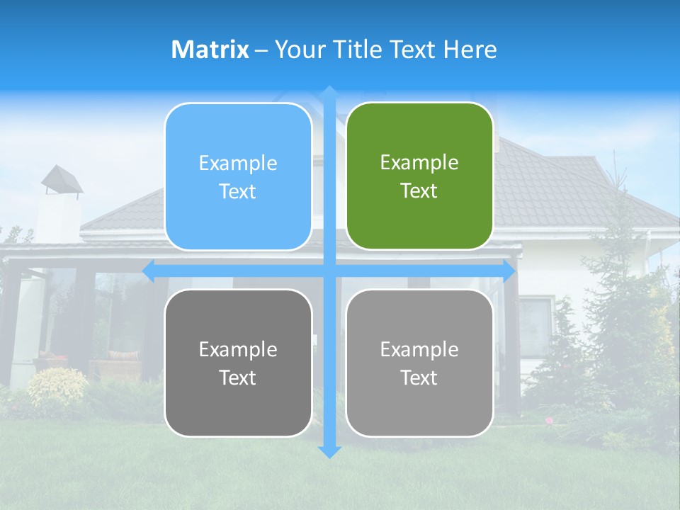 A House With A Blue Sign In Front Of It PowerPoint Template