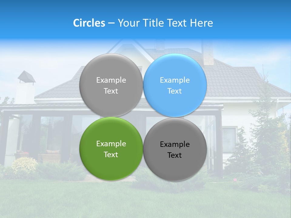 A House With A Blue Sign In Front Of It PowerPoint Template