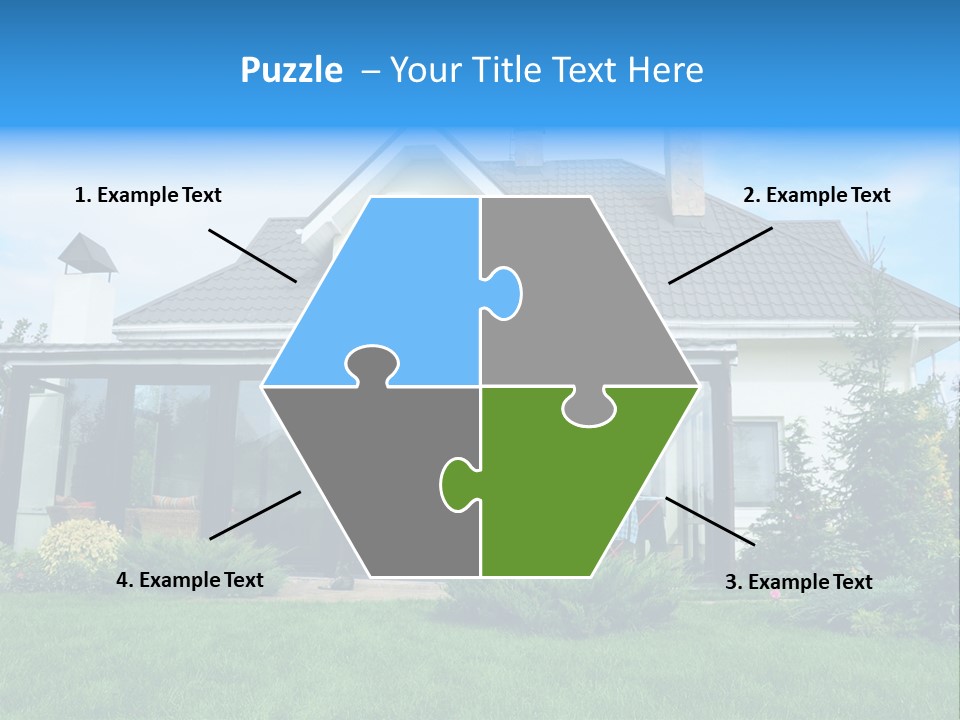 A House With A Blue Sign In Front Of It PowerPoint Template