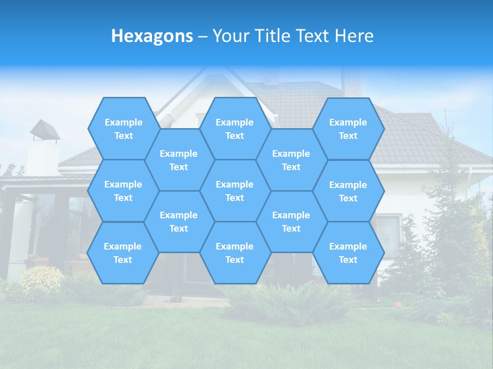 A House With A Blue Sign In Front Of It PowerPoint Template