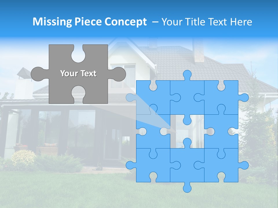 A House With A Blue Sign In Front Of It PowerPoint Template