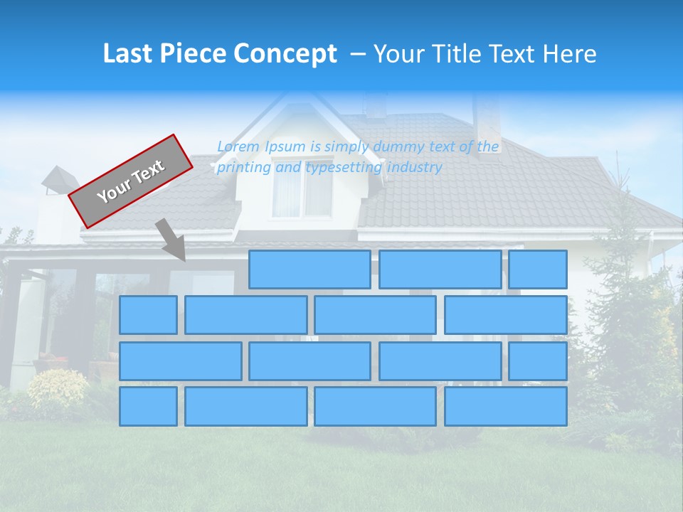 A House With A Blue Sign In Front Of It PowerPoint Template