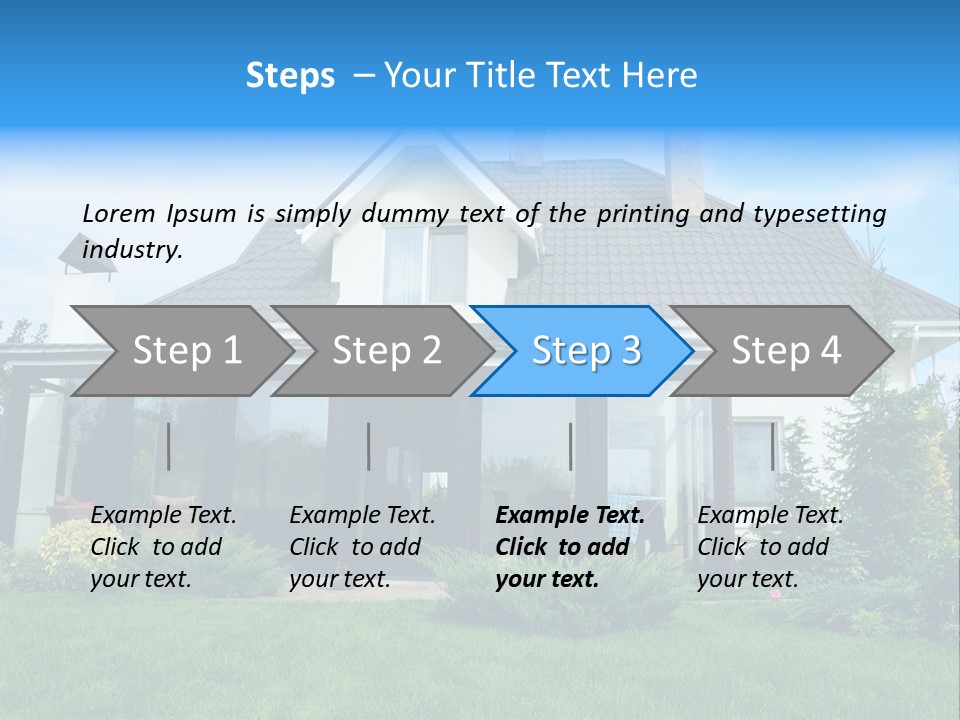 A House With A Blue Sign In Front Of It PowerPoint Template