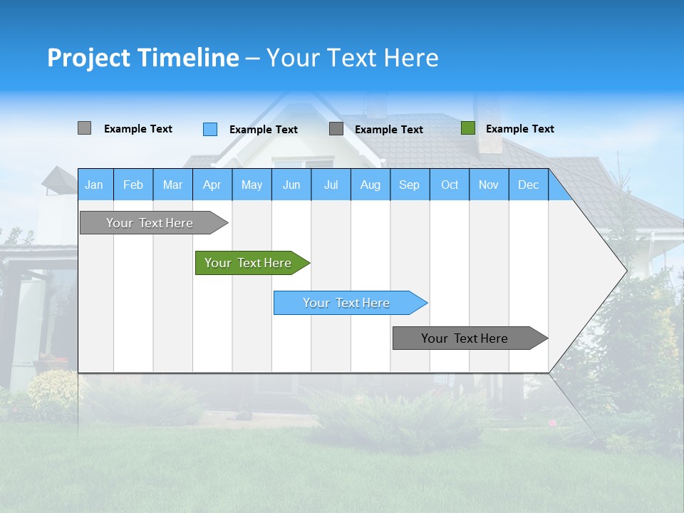 A House With A Blue Sign In Front Of It PowerPoint Template