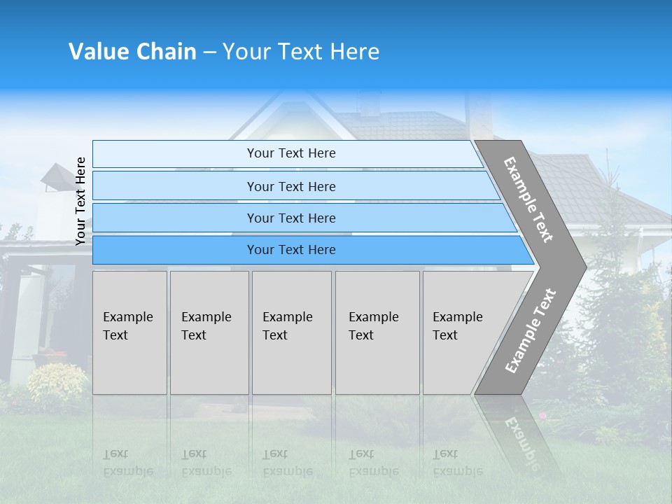 A House With A Blue Sign In Front Of It PowerPoint Template