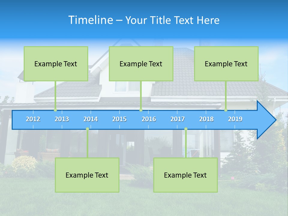 A House With A Blue Sign In Front Of It PowerPoint Template