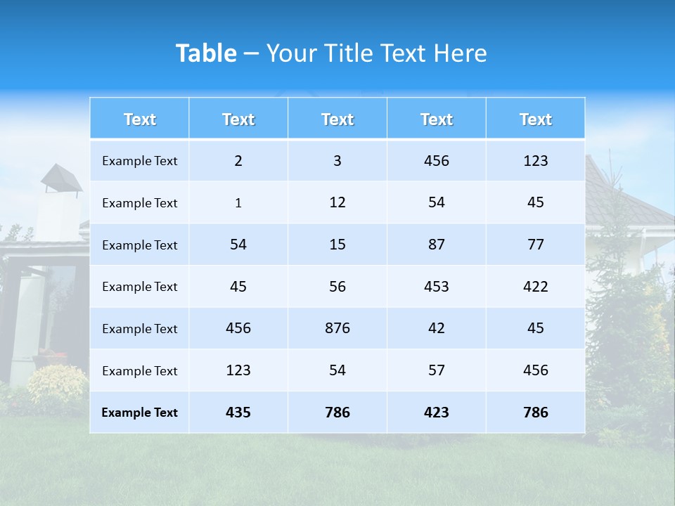 A House With A Blue Sign In Front Of It PowerPoint Template