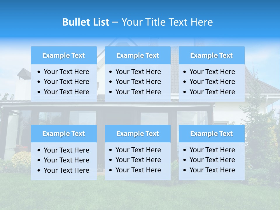 A House With A Blue Sign In Front Of It PowerPoint Template