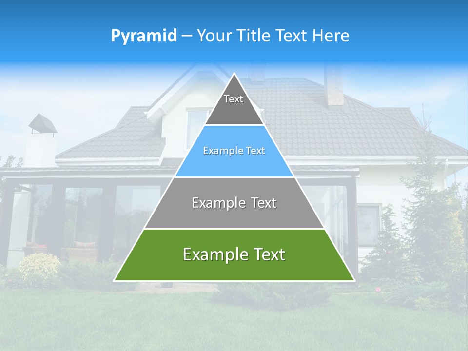 A House With A Blue Sign In Front Of It PowerPoint Template