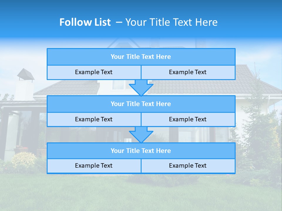 A House With A Blue Sign In Front Of It PowerPoint Template