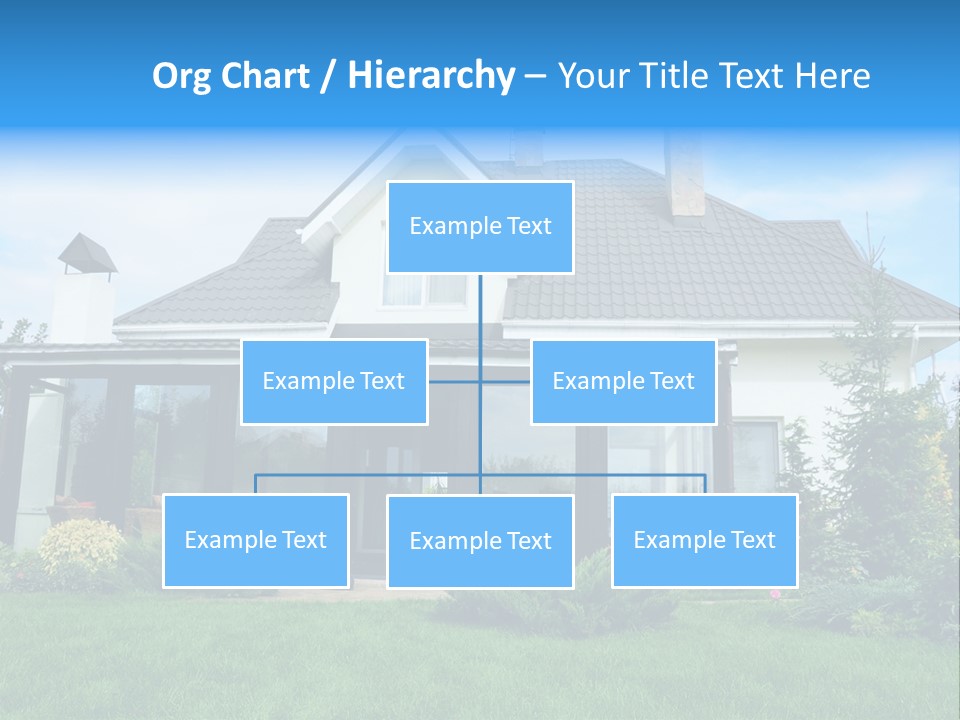A House With A Blue Sign In Front Of It PowerPoint Template