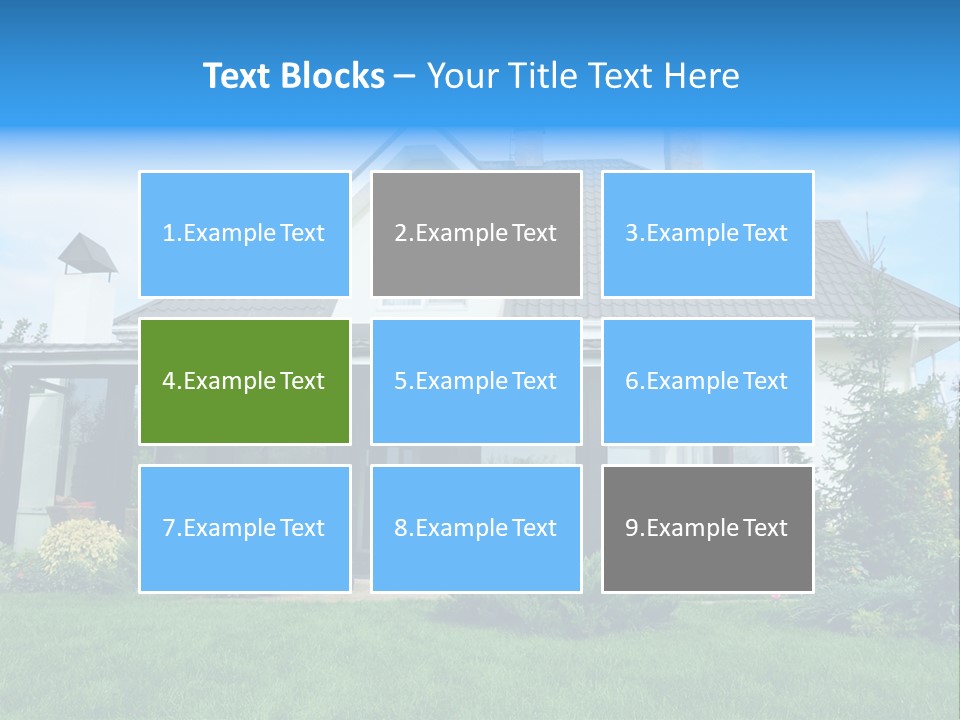 A House With A Blue Sign In Front Of It PowerPoint Template