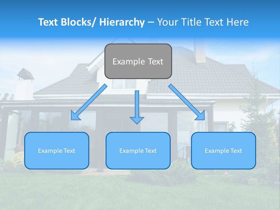 A House With A Blue Sign In Front Of It PowerPoint Template