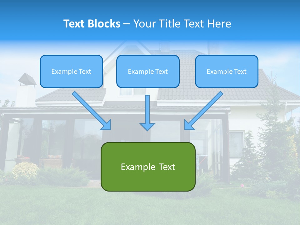 A House With A Blue Sign In Front Of It PowerPoint Template