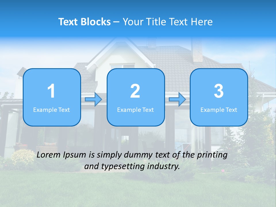 A House With A Blue Sign In Front Of It PowerPoint Template