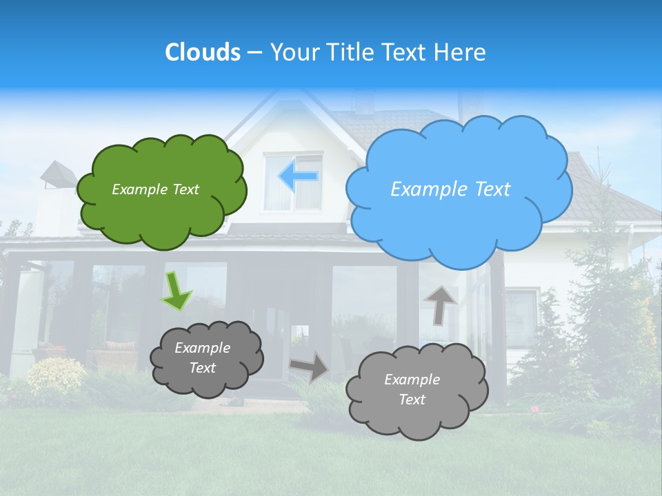 A House With A Blue Sign In Front Of It PowerPoint Template