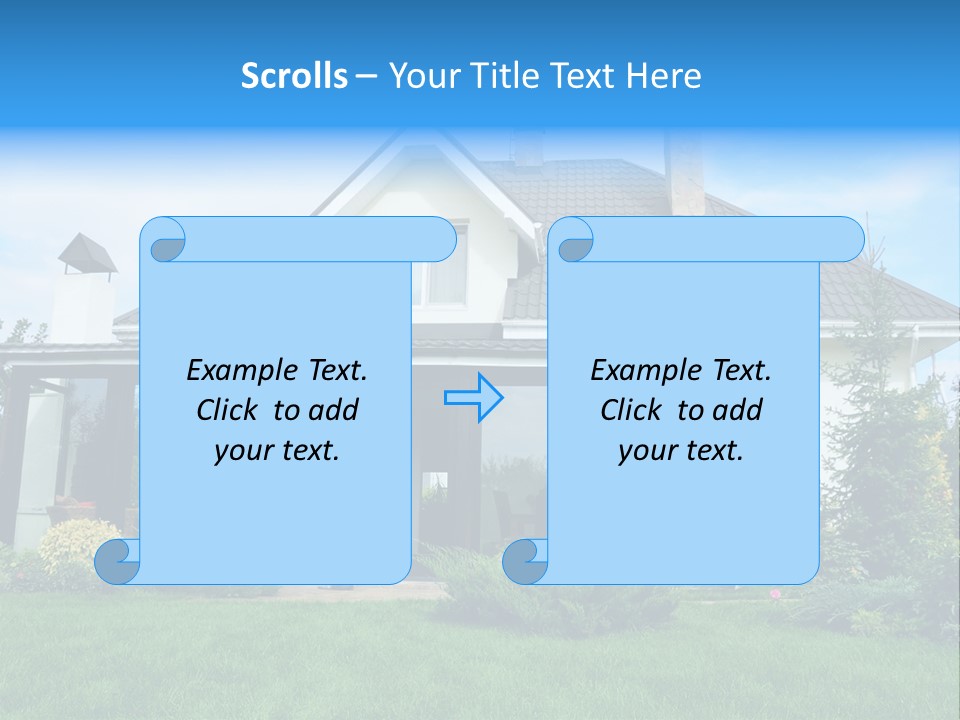 A House With A Blue Sign In Front Of It PowerPoint Template