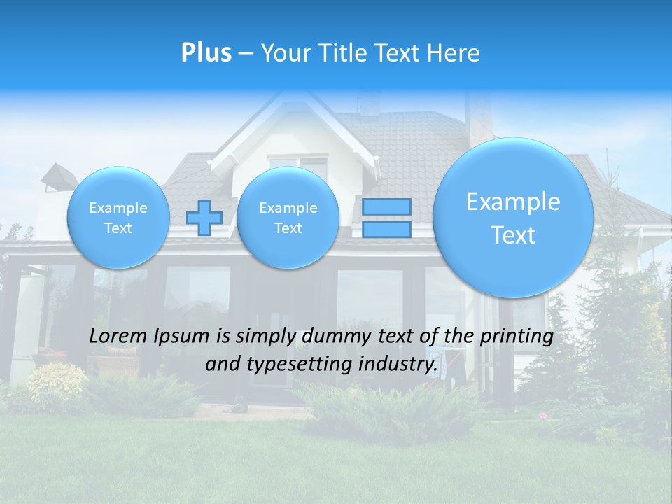 A House With A Blue Sign In Front Of It PowerPoint Template