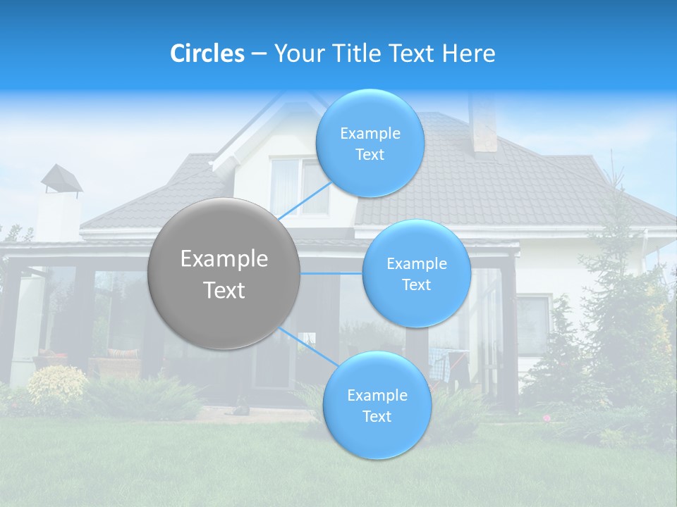 A House With A Blue Sign In Front Of It PowerPoint Template