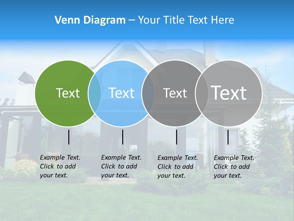 A House With A Blue Sign In Front Of It PowerPoint Template
