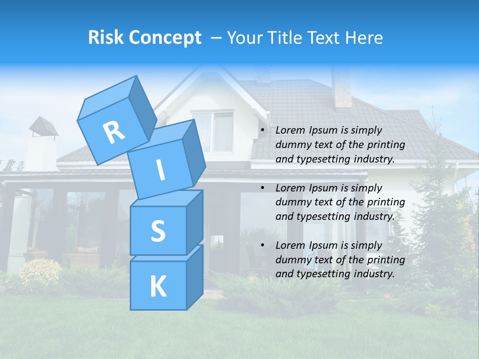 A House With A Blue Sign In Front Of It PowerPoint Template